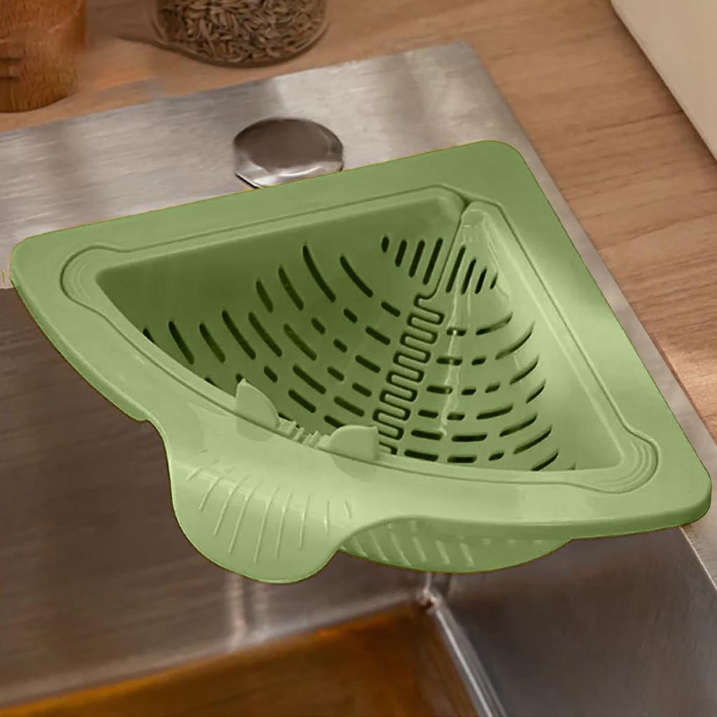 & Filter Punch Triangular Strainer With Open Bottom Strong Corner Kitchen Organizer For Washing & Vegetables Ceiling Duster