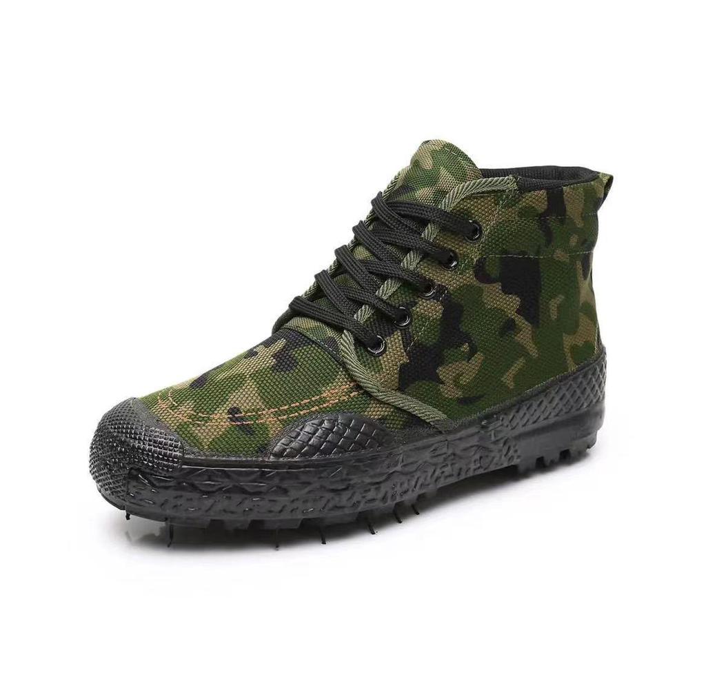 Jiefang Durable Outdoor Labor Protection Shoes - Genuine Rubber Sole Military & Farm Training Shoes.