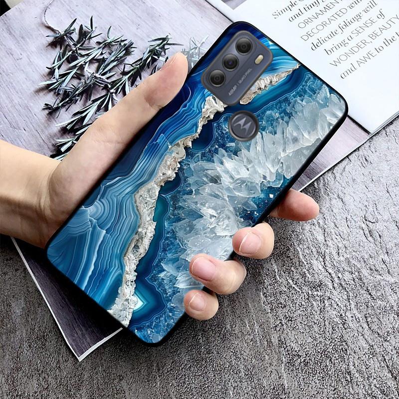 

Blue Gems Crystal Stone Phone Case For Motorola G84 G22 G32 G34 G52 G10 G20 G30 G60 G60S G13 G50 G54 G62 G53 G72 G85 G24 Power Moto G54