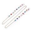 Trendiger bunter Kristallperlen Brillenhalter Mehrfarbig Anti-Drop Sonnenbrillen Lanyard Riemen Rutschfeste Brillen Kette Augen Zubehör