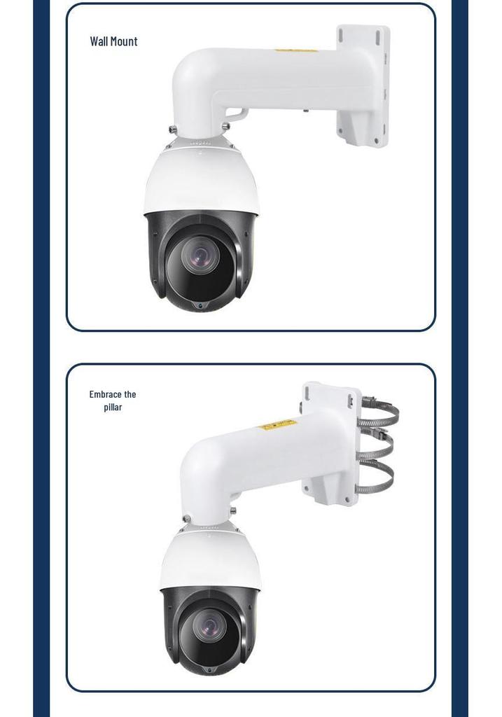 PTZ Camera Hoop Bracket for Outdoor Utility, Vertical, and Cross Arm Poles - Compatible with Hikvision & Dahua TP PTZ Cameras
