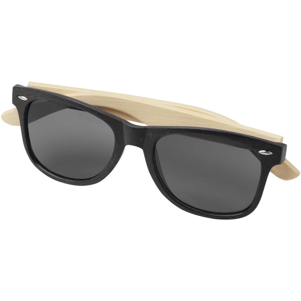 Gafas de sol de bambu "Sun Ray" Negro intenso