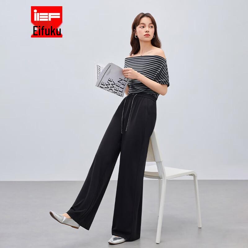 IEF 2026 Summer High-Waist Wide-Leg Suit Pants S
