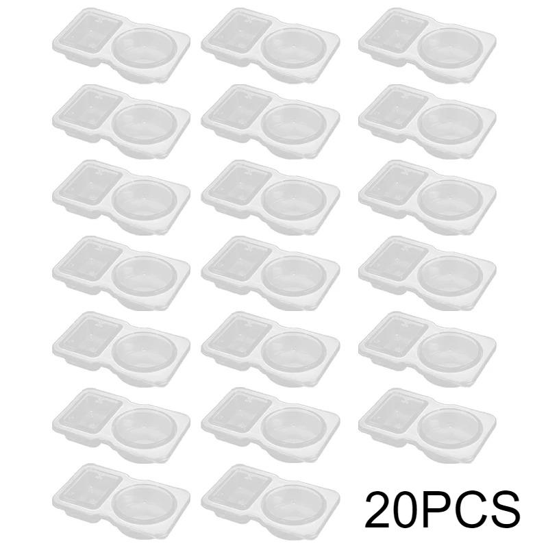 10/20/40PCS Double Compartment Seasoning Container with Lid Snack Containers Sauce Packaging Box for Daily Outdoor Picnics