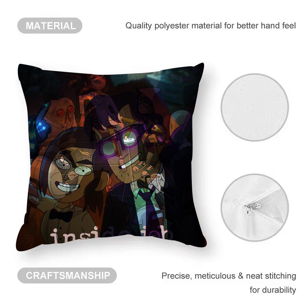 Inside Job Cushion Cover Anti-dustmite Pillowcase Invisible Zipper Silky Short Plush Sofa Cushion Cover