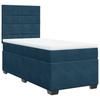 Box Spring Bed with Mattress Blue 90 x 190 cm Velvet