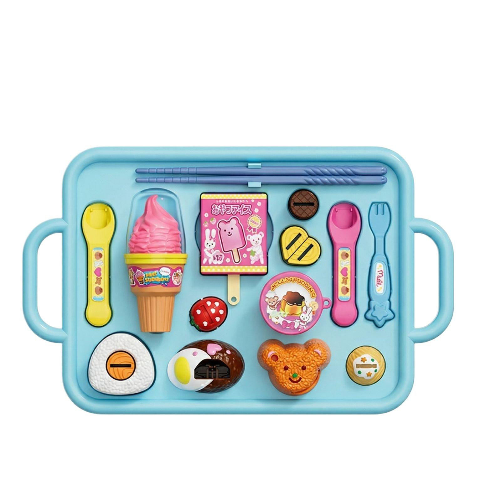 Baby Pretend Feeding Plate Set, Strawberry Pudding Pretend Play Toy, Children s Pretend Play Feeding Tableware Toy синий