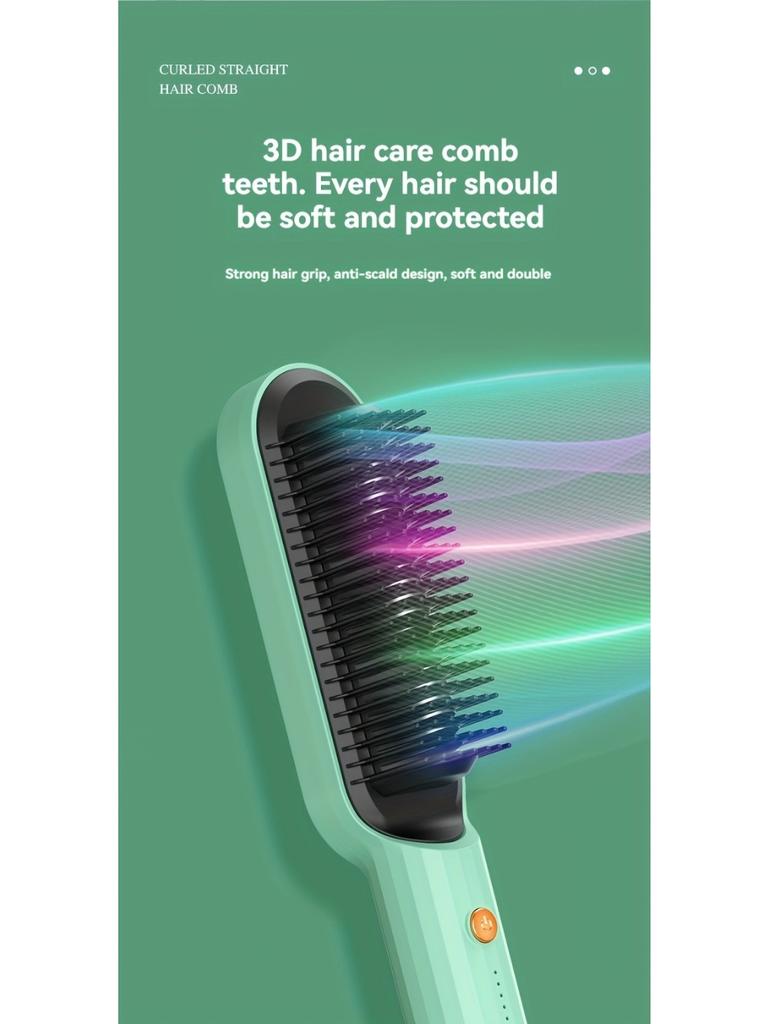 Haarglätter mit mehrstufiger Einstellung, flauschiges und glattes Styling, nasser und trockener Haarglätterkamm mit doppeltem Verwendungszweck, Temperaturregelung