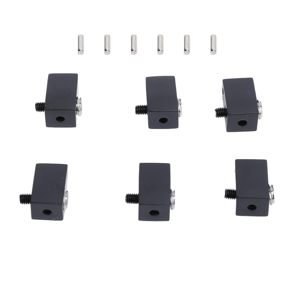 6Pcs Guitar String Locking Nut Split Type Bridge Lock Headless Electric Guitar Parts Accessories Black