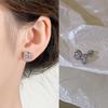 Ear-Caring Ear Bone Stud Flash Zircon Delicate Earrings Female Fancy Titanium Steel Sleep No Need to Take off Earrings Delicate Earrings