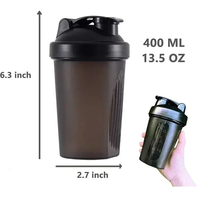 400ml Přenosný Plastový Kelímek na Nápoje Šejkrové Lahve Sportovní Kelímky na Vodu Láhev na Míchání Syrovátkového Proteinového Prášku Fitness Gym Šejkr Venkovní