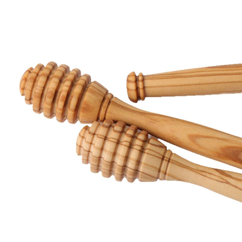 Olive Wooden Honey Dipper Stick Wooden Honey Spoon Stick For Jars Stirrer Dipper Spoon Ideal For Tea & Kitchen Use