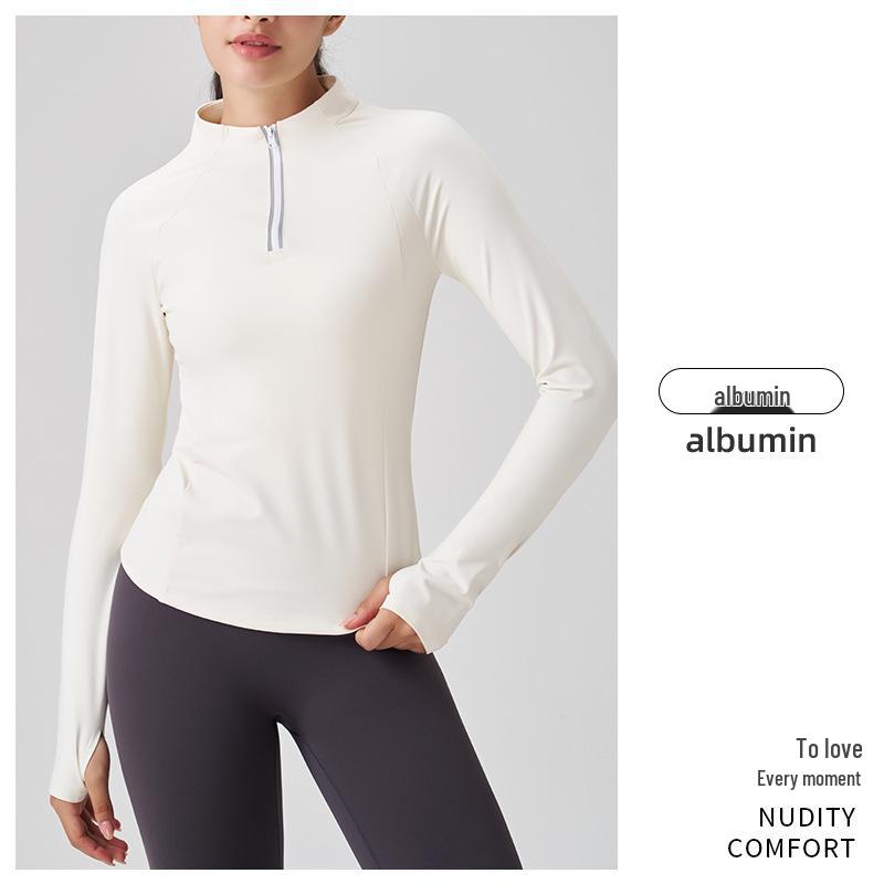 Women s Slimming Long Sleeve Half-Zip Yoga Jacket for Outdoor Fitness & Pilates Small