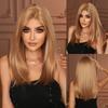 Asian Babe Blonde Lace Wig - Full Cap Inward Curved Straight Hair, Quick Beauty Realistic Part Wig, Retro Layered Style