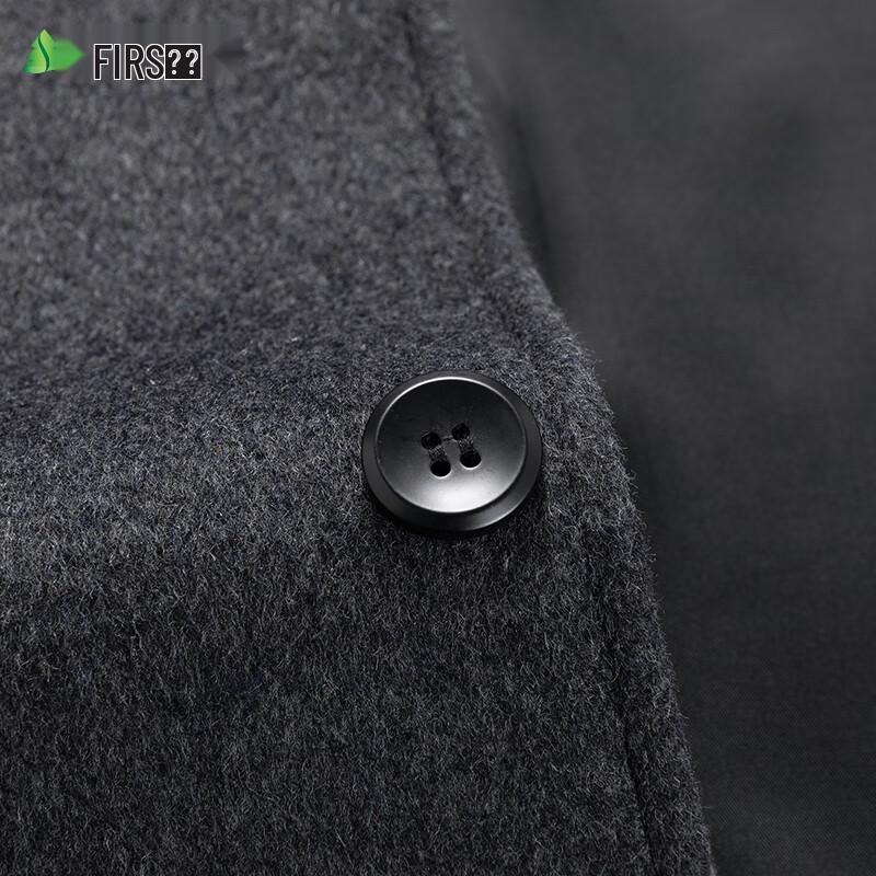 Shanshan Men's Mid-Length Wool Blend Overcoat