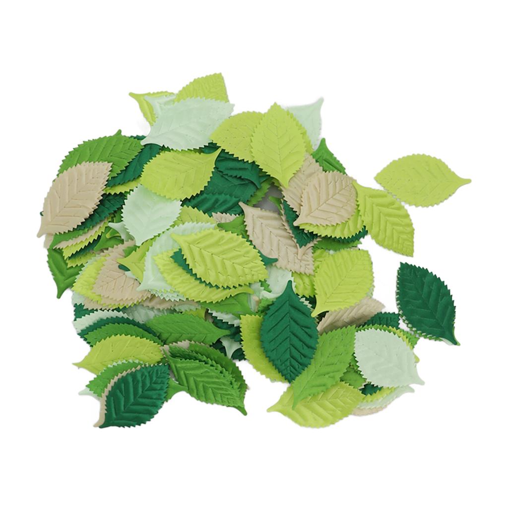 200Pcs Artificial Green Leaves High Simulation Exquisite Details Various Colors Simulation Green
