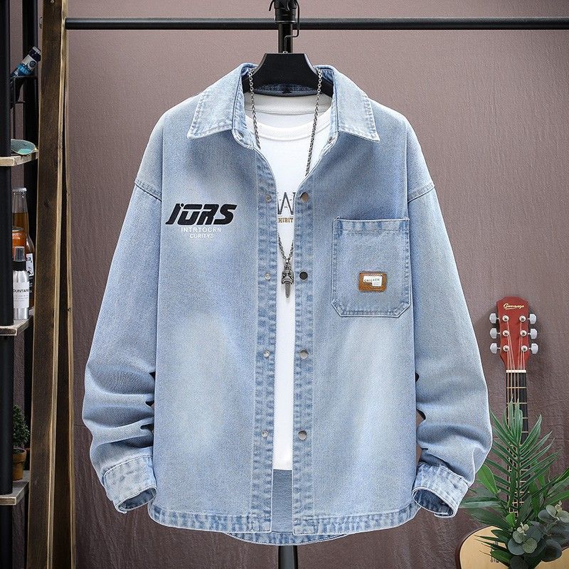 Spring and Autumn Men s Denim Shirt 2026 New Style Youth Shirt Trendy Casual Jacket M