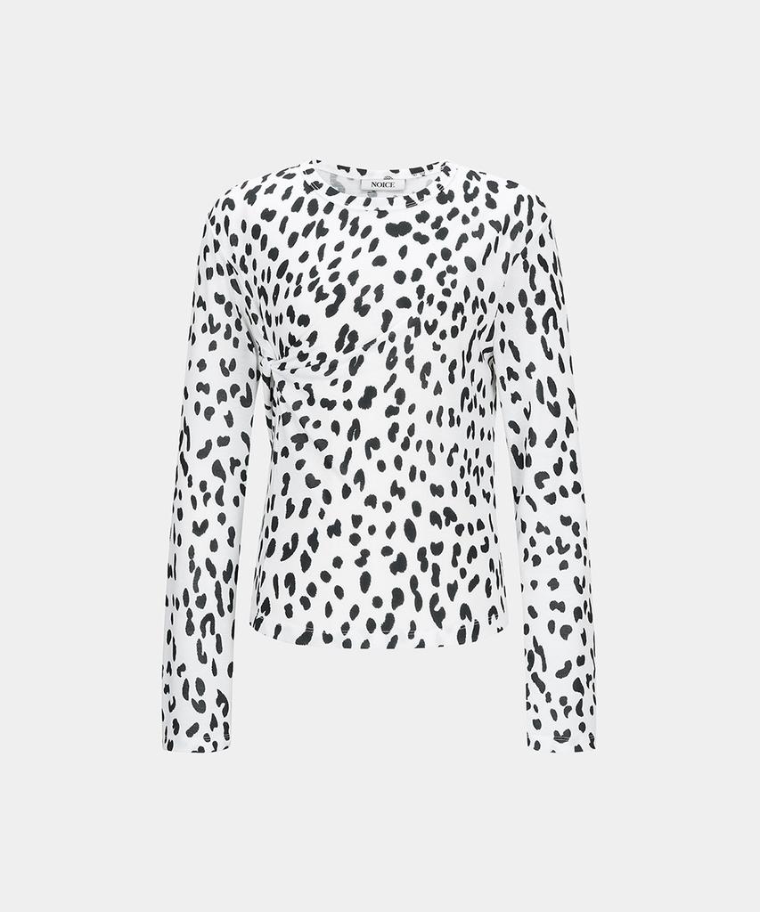 NOICE Leopard Twist T-Shirt - Off White