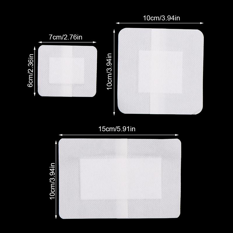 10Pcs Wound Dressings Breathable Edge Gauze Pads Soft Non-Woven Bandages Self-Adhesive Wound Dressings Outdoor Elastic Tape