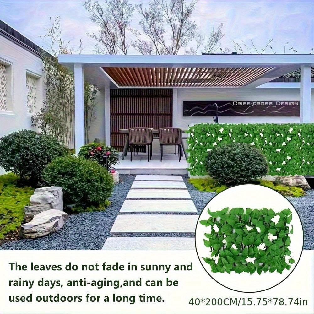 1pc Expandable Fence Privacy Screen For Balcony Patio Outdoor, Artificial Privacy Screen Decor, Faux Ivy Fencing Panel For Outdoor Wall