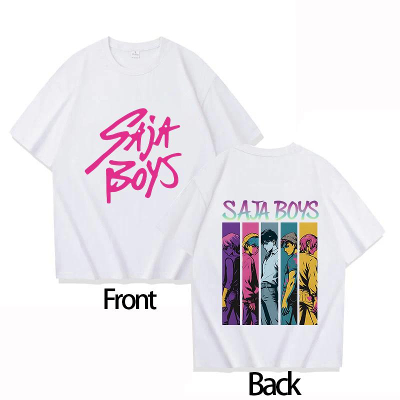 

2026 Saja Boys Cotton Round Neck Boy GirlsTshirt KPOP Demon Hunter Mens Shortsleeved Comfortable Adult Top Parentchild 4XL
