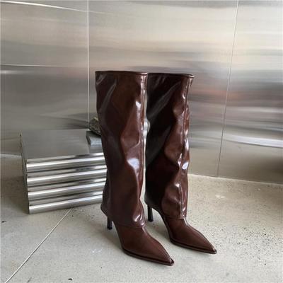 Fashion Women's Boots Autumn/winter Pointed Toe Knee Length Pant Leg Boots Women New Versatile Long Boots Slim High Heels Women Shoes
