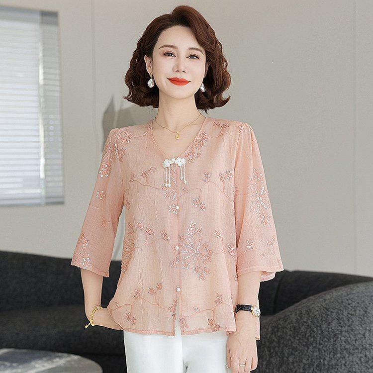 Chic Summer Seven-Sleeve Top for Women Over 50