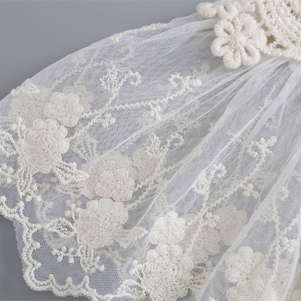 Elegant Cape Embroidered Lace Fake Collar Embroidery Chiffon Small Shawl Floral Korean Style Blouse False Collars Lolita
