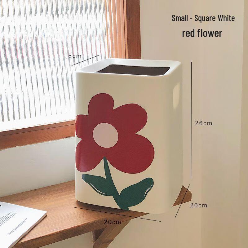 Ins Style Plastic Waste Bin with Handle