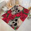 "Skull and Red Rose Printed Carpet with Gothic Art Design" Suitable for use as an anti-slip for living room bedroom sofas
