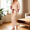 Women's Long Sleeve Top with Chest Pocket and Pants Casual Pajama Set