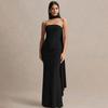 2026 Womens Elegant Solid Color Halter Neck Pleated Bodycon Dress Party Date Wear