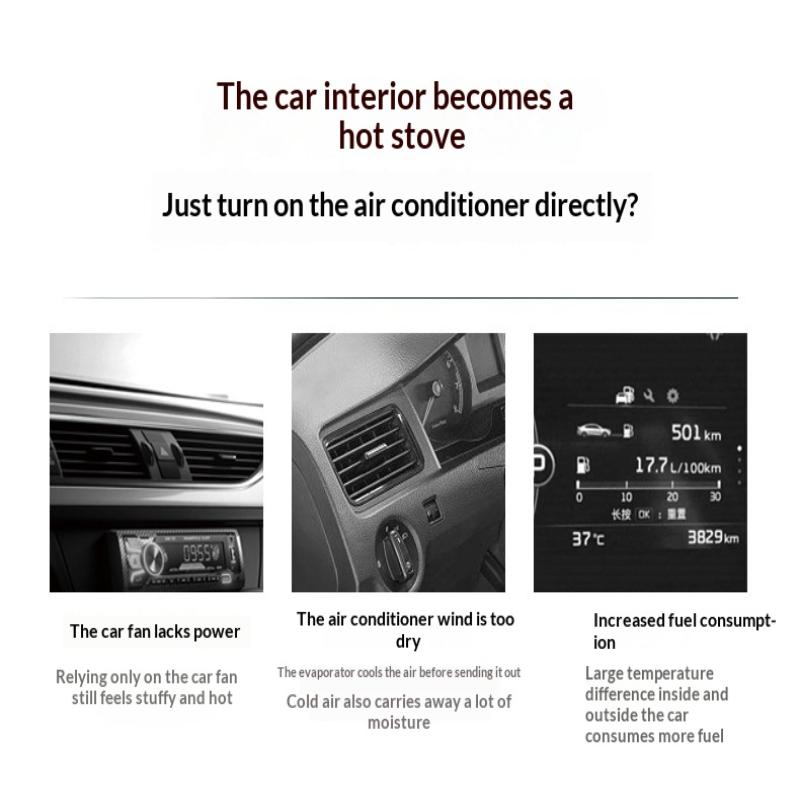 Air Vent 3 Speed 5V 1A Car Usb Cooling Fan 360 Degree Adjustable Air Outlet Car Fan 5-Blade Low Noise For Car Truck Suv Sedan