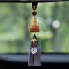 Boxwood Small Buddha Car Pendant - Peaceful Rearview Mirror Decoration