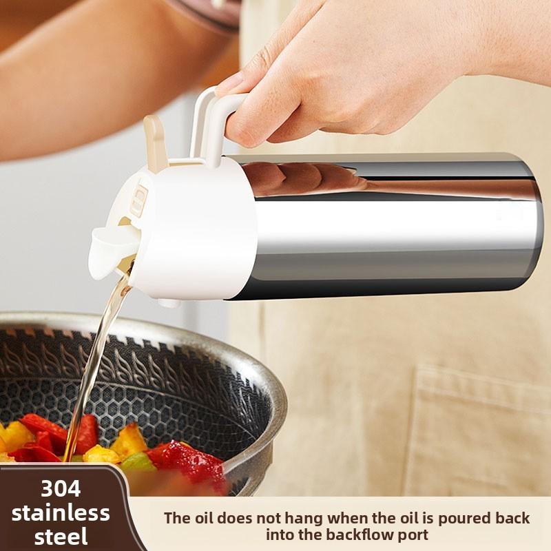Modern Stainless Steel Oil Dispenser With Pump For Kitchen Use