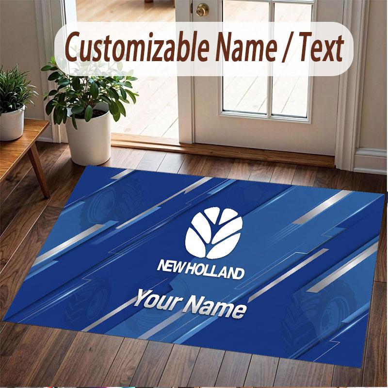 Custom Rug New Holland Pattern Print Name Text Soft Non‑Slip Floor Carpet for Home Indoor Decoration