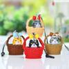 4Pcs Basket Cat DIY Landscaping Micro Bonsai Succulent Resin Ornaments Set for Outdoor Patio Garden Home Holiday Party Decoration