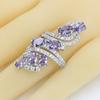 Fashion Accessories 3a Purple Zircon Plated Platinum Jewelry Set for Womens Wedding