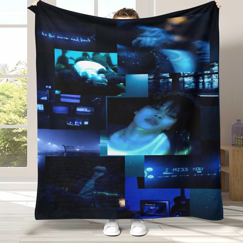 Jimin Kpop B-BTS Star Flannel Blanket,Ultra Soft Warm Plush Throw for Home Bedroom Bed Sofa Cover Office Camping picnic gift