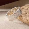 Simple Exquisite Wide Faced Fashion Ring For Men Women CopperPlated Hammered Rings Versatile Daily Commute Jewelry