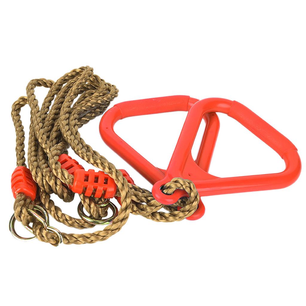 A Pair of Adjustable Plastic Children Swing Gym Fitness Exercise Sports Hanging Ring with Rope Red