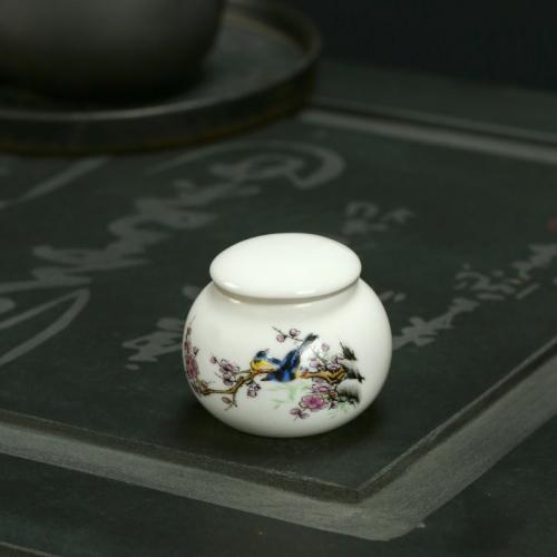 

Керамическая банка для хранения с цветочным узором, герметичная мини-банка, бутылка для хранения небольших предметов, изысканный контейнер для чая, домашний декор