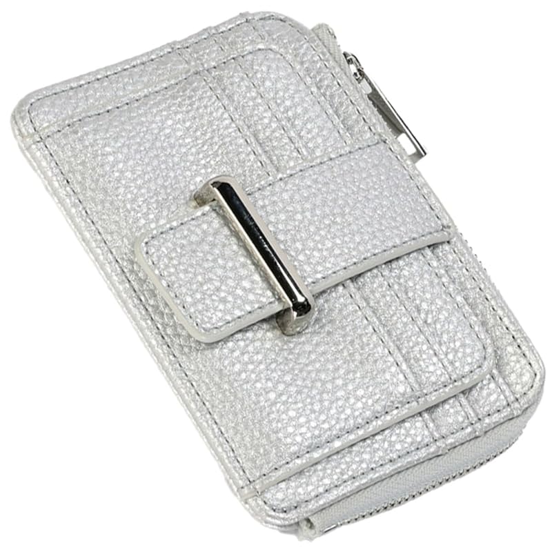 

[Alto Rose] silver fragment case With coin purse IC card card case ladies bill bifold synthetic leather simple pass case Beautiful adult cute compact