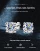 D Color 2 Carat Moissanite Stud Earrings, 18k Gold-plated S925 Sterling Silver for Women