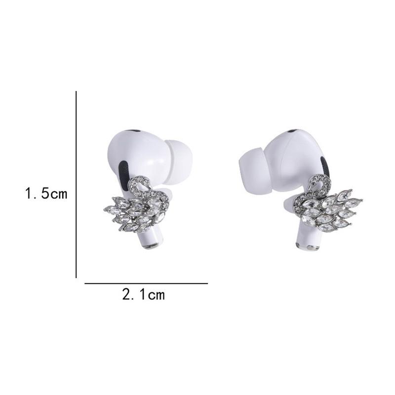 1Pair Butterfly Headphone Buckle Diy Zircon Headphone Decoration Clip Removeable Easy To Install Earbud Accessories