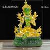 Coloured Glaze Mini Buddha Sculpture, Small Buddha Statue, Green Tara Bodhisattva, Amyokitesvara Incarnation Painted Buddha, 1Pc