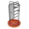Rotating Jewelry Stand Iron Pine Wood Base Earring Display Holder for Necklace Bracelet Watch Black