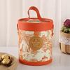 Gift Box Floral Print Widely Applied Round Shape Lid Bucket Florist Gift Packaging Box for Party