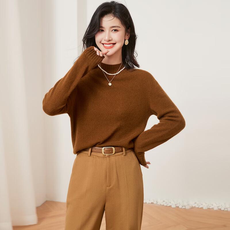 Jinju Women's 100% Wool Mock Neck Sweater