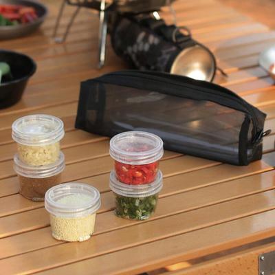 5Pcs Camping Seasoning Bottles with Storage Bag Clear Spice Containers for Barbecue Travel Outdoor